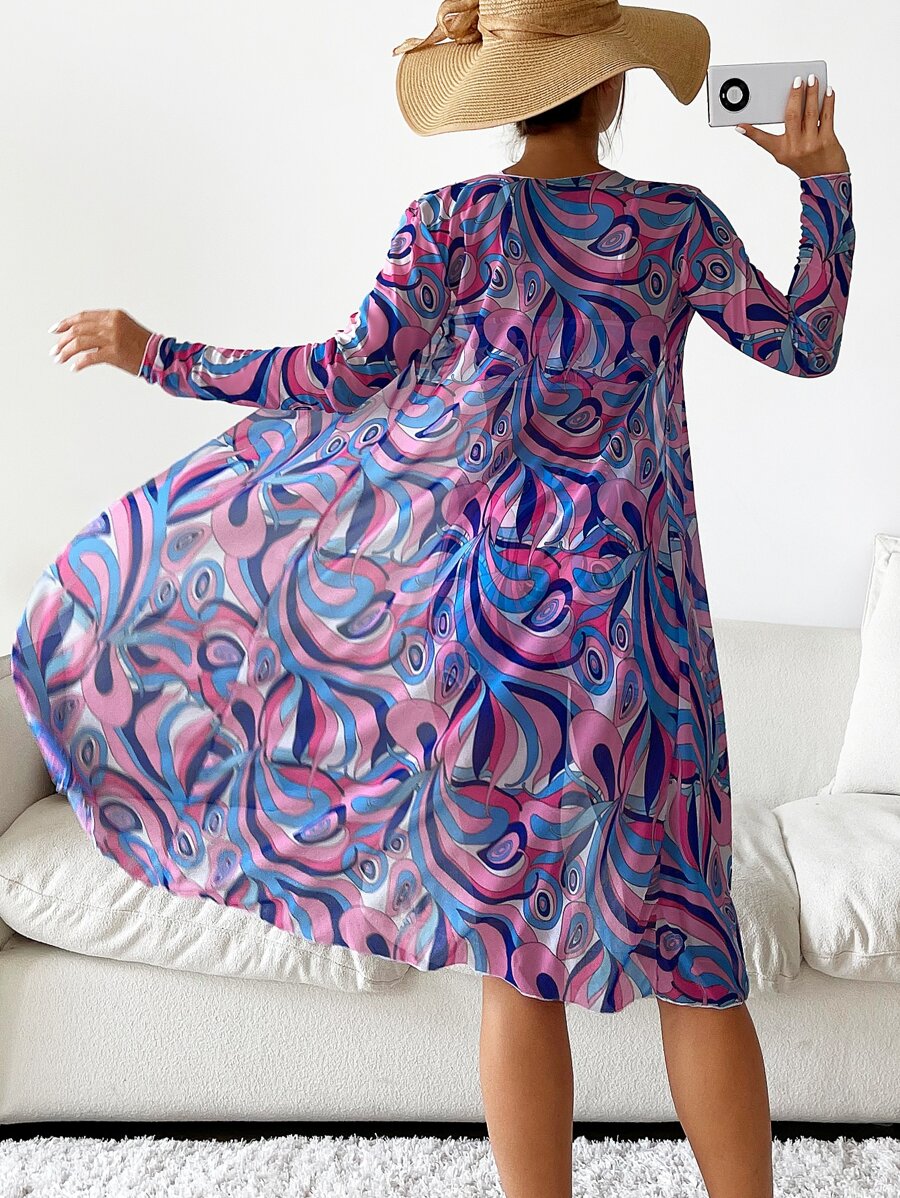 Conjunto Praia Estampado Psicodélico 3 Peças