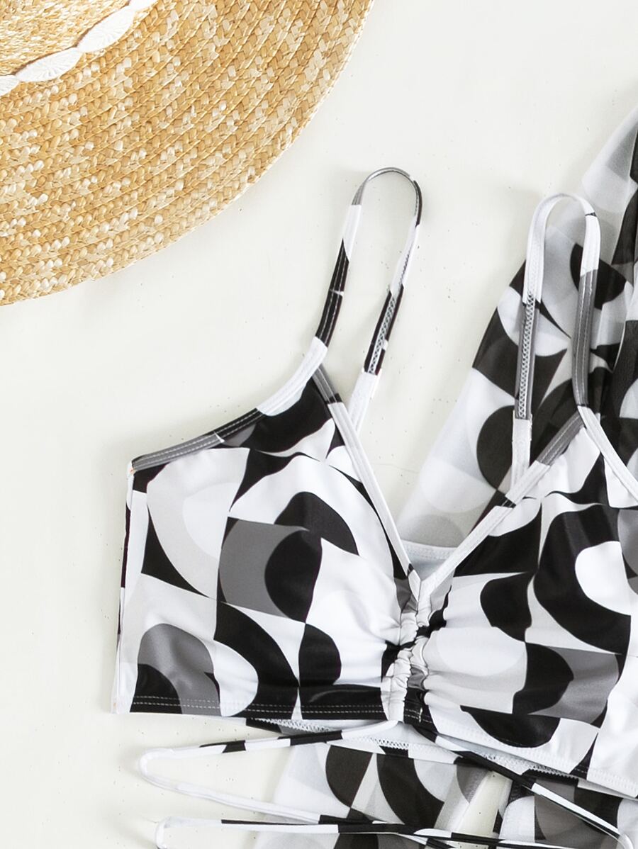Conjunto Praia Estampado Psicodélico 3 Peças