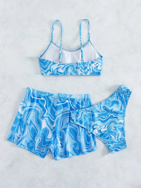 Conjunto Praia Azul Estampado com Short