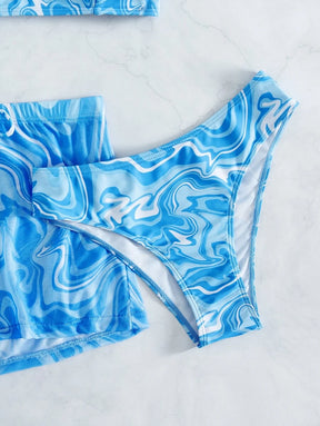 Conjunto Praia Azul Estampado com Short