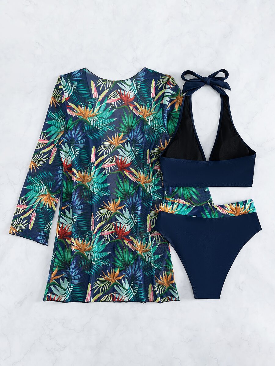Conjunto Praia 3 Peças UV Tropical Azul