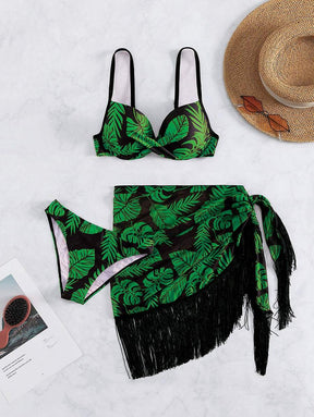 Conjunto Praia Tropical com Pareô de Franjas