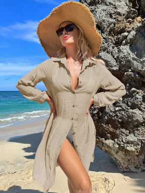 Saída de Praia Camisa com botão