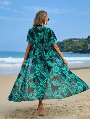 Saída de Praia Longa Estampa Tropical