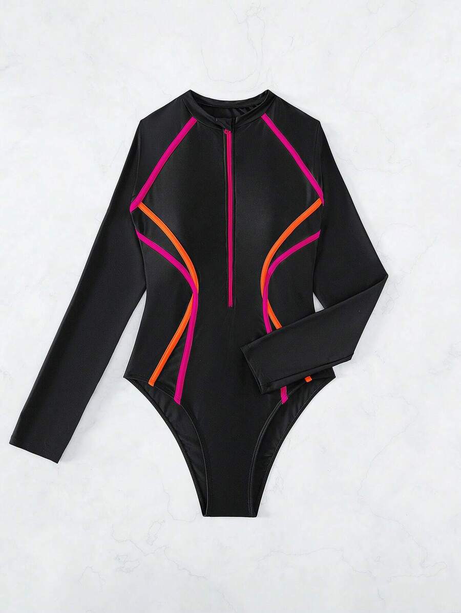 Maiô Manga Longa com Zíper