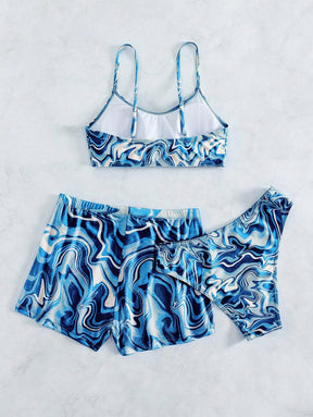 Conjunto Praia Azul Estampado com Short