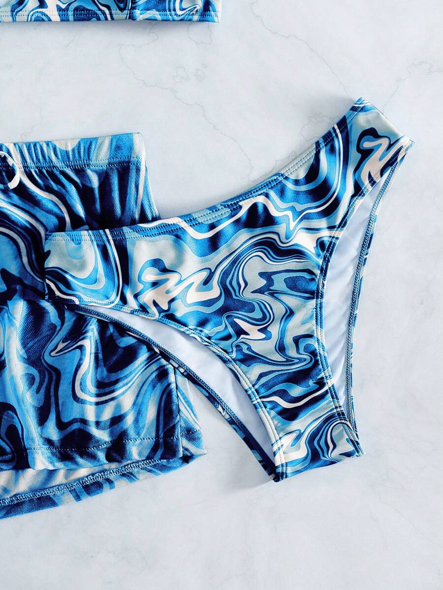 Conjunto Praia Azul Estampado com Short