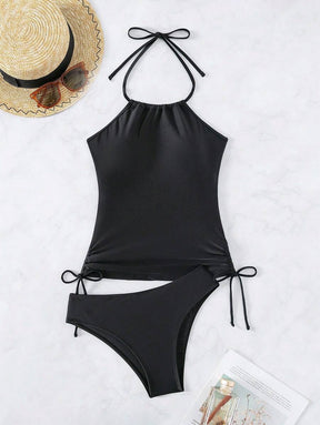 Conjunto Praia Coco Black com Proteção Solar