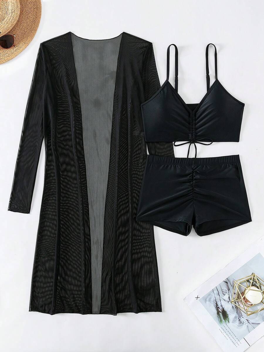 Conjunto Praia Estampado Psicodélico 3 Peças