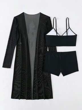 Conjunto Praia Estampado Psicodélico 3 Peças