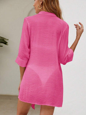 Saída de Praia Camisa Branca com Botões