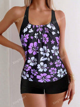 Conjunto Praia Preto com Top Floral