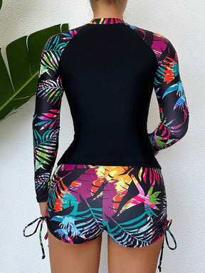 Conjunto Surfwear Floral Manga Longa