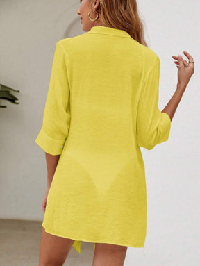 Saída de Praia Camisa Branca com Botões