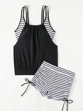 Conjunto Tankini Listrado com Short