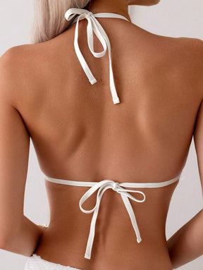 Biquíni Texturizado com Detalhe Dourado