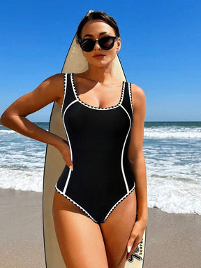 Maiô Esportivo Preto e Branco Modelador