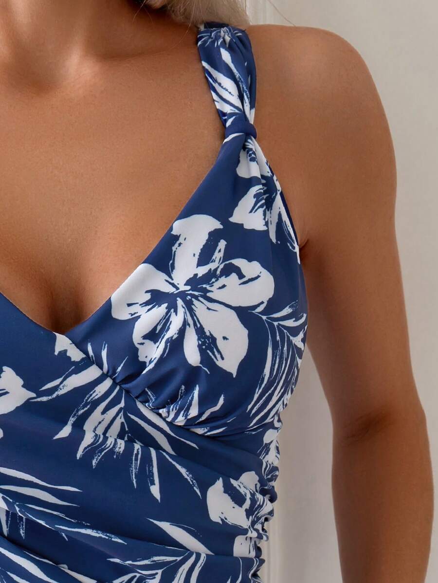 Conjunto Tankini Blue Hibiscus