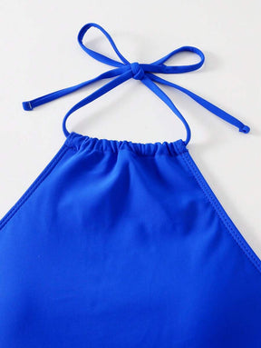 Conjunto Praia com Top Halter e Short Floral