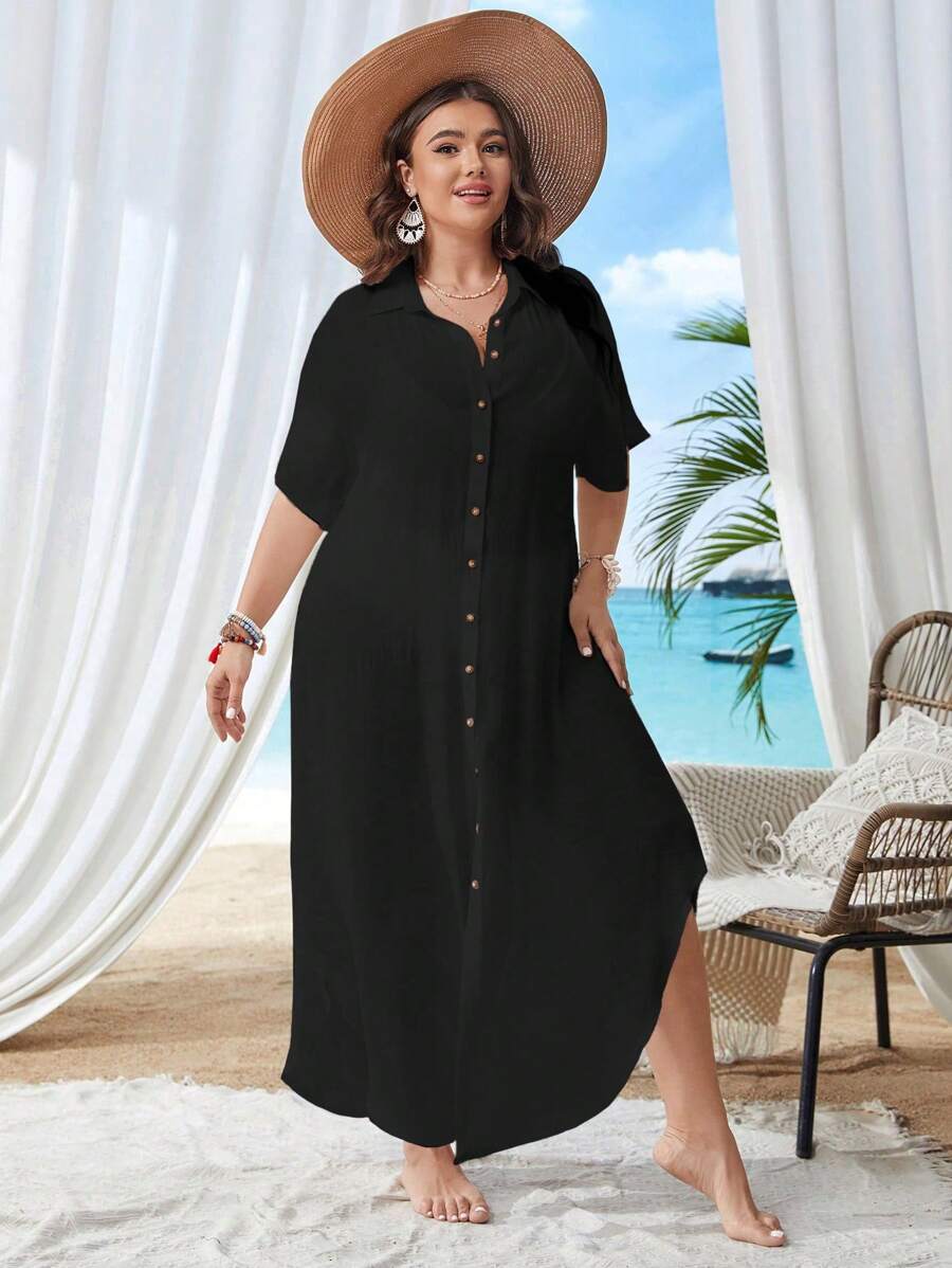 Saída de Praia Longa Quimono Plus Size