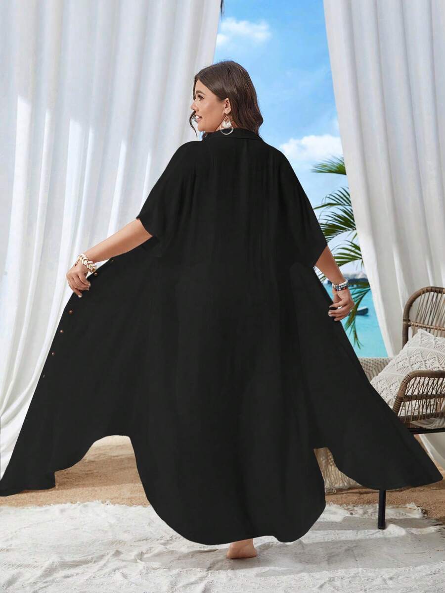 Saída de Praia Longa Quimono Plus Size