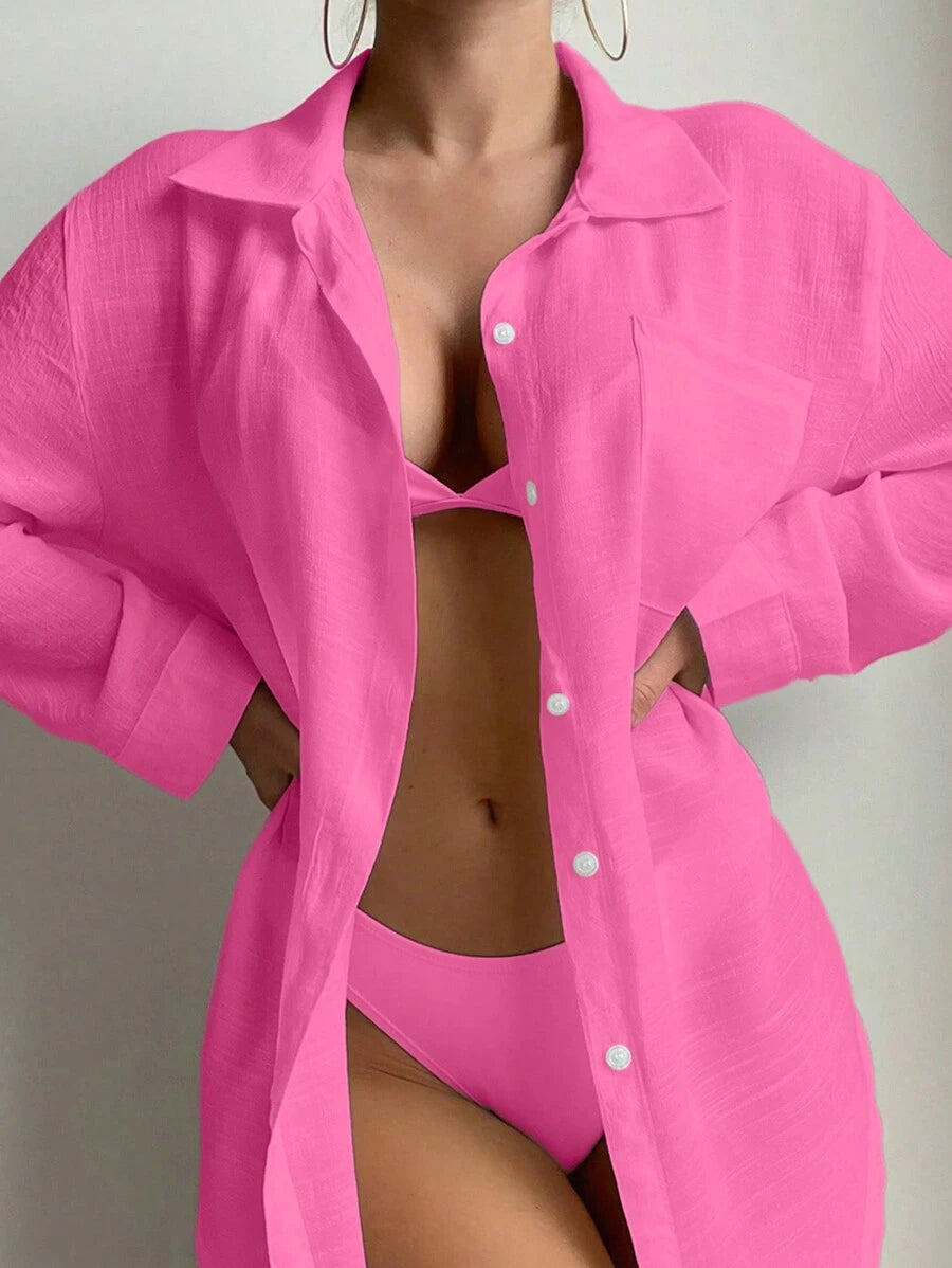 Saída de Praia Camisa Versátil e Elegante