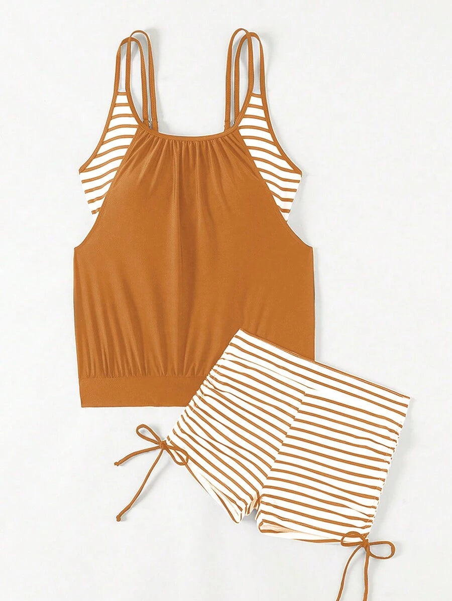 Conjunto Tankini Listrado com Short