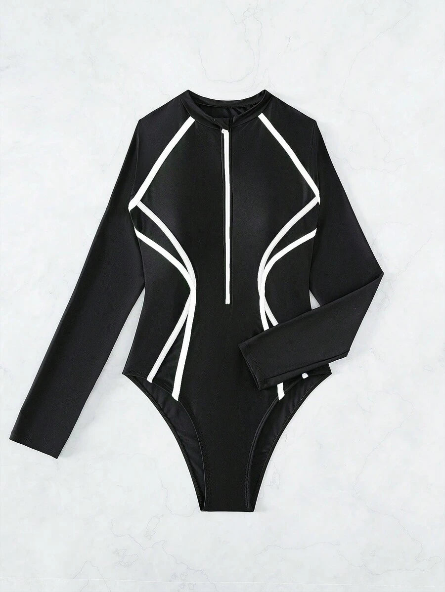 Maiô Manga Longa com Zíper