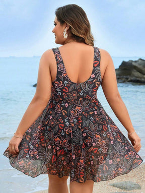 Maiô com Saída Floral Plus Size