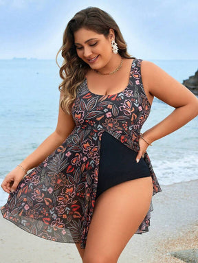 Maiô com Saída Floral Plus Size