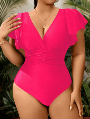 Maiô Plus Size com Babado Manga