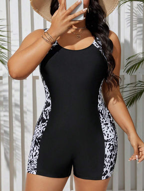 Maiô Shorts Plus Size Fitness com Estampa