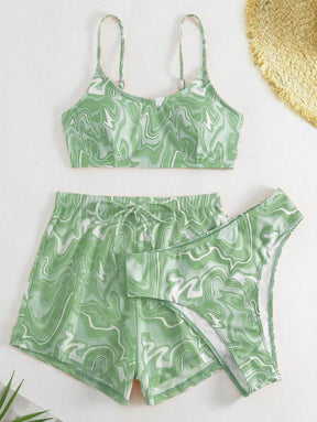 Conjunto Praia Azul Estampado com Short