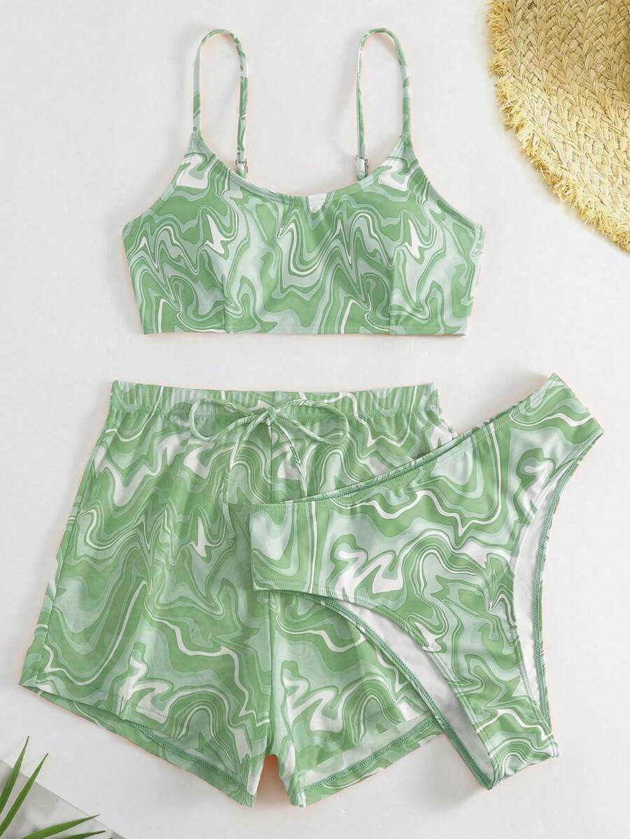 Conjunto Praia Azul Estampado com Short