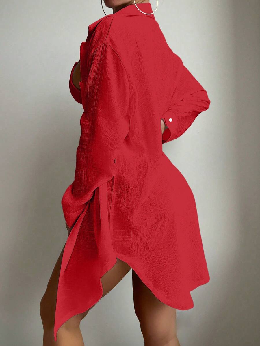 Saída de Praia Camisa Longa Kimono