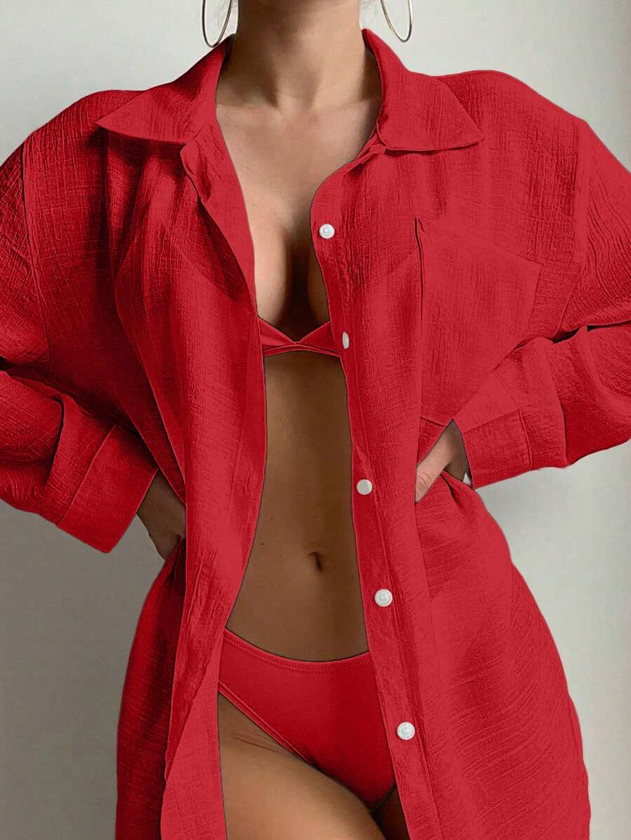 Saída de Praia Camisa Versátil e Elegante