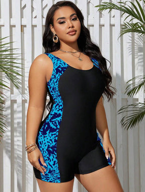 Maiô Shorts Plus Size Fitness com Estampa