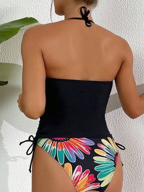 Conjunto Tankini Estampa Flor Colorida