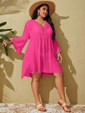 Saída de Praia com Rendados Plus Size