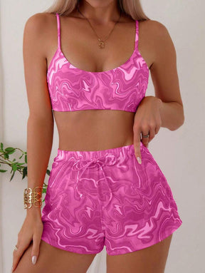 Conjunto Praia Azul Estampado com Short