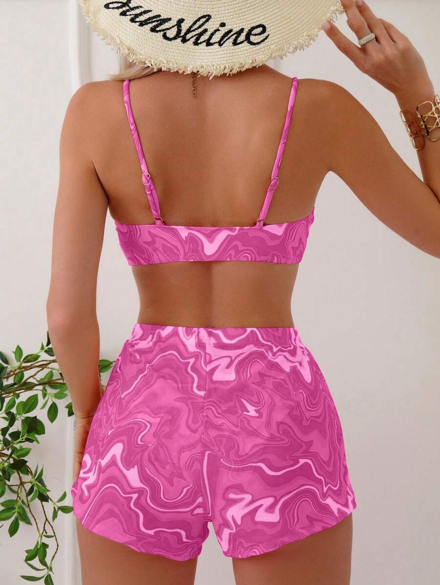 Conjunto Praia Azul Estampado com Short