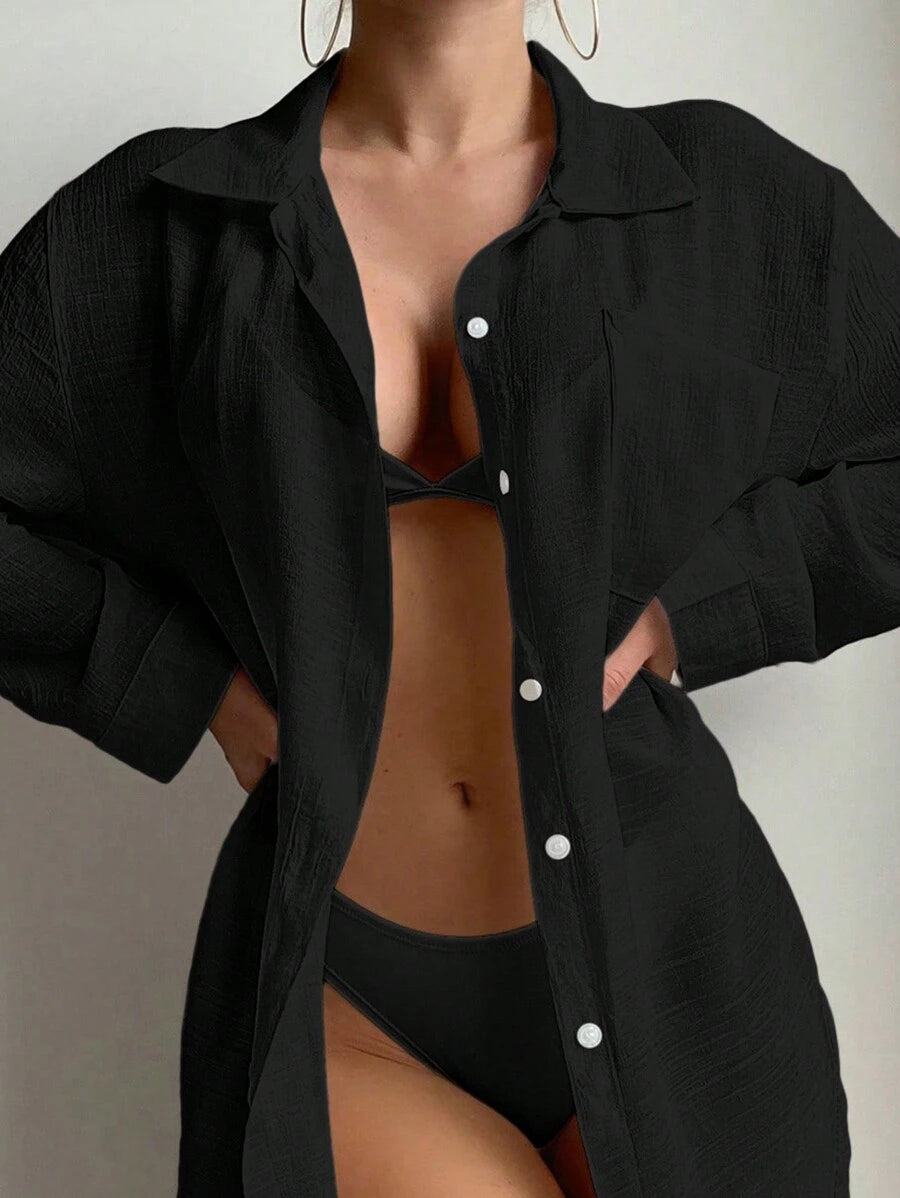 Saída de Praia Camisa Versátil e Elegante