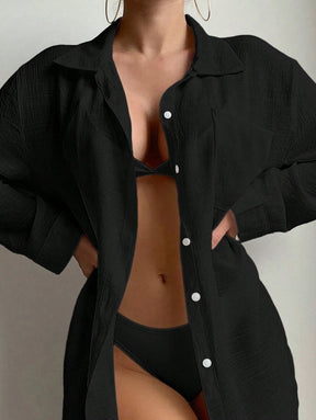 Saída de Praia Camisa Longa Kimono