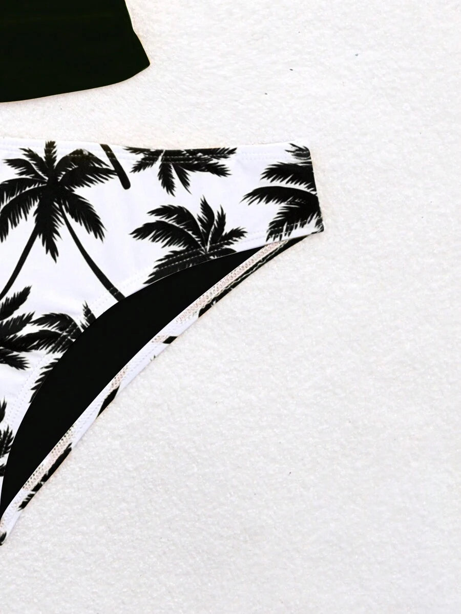 Tankini com Estampa de Palmeiras