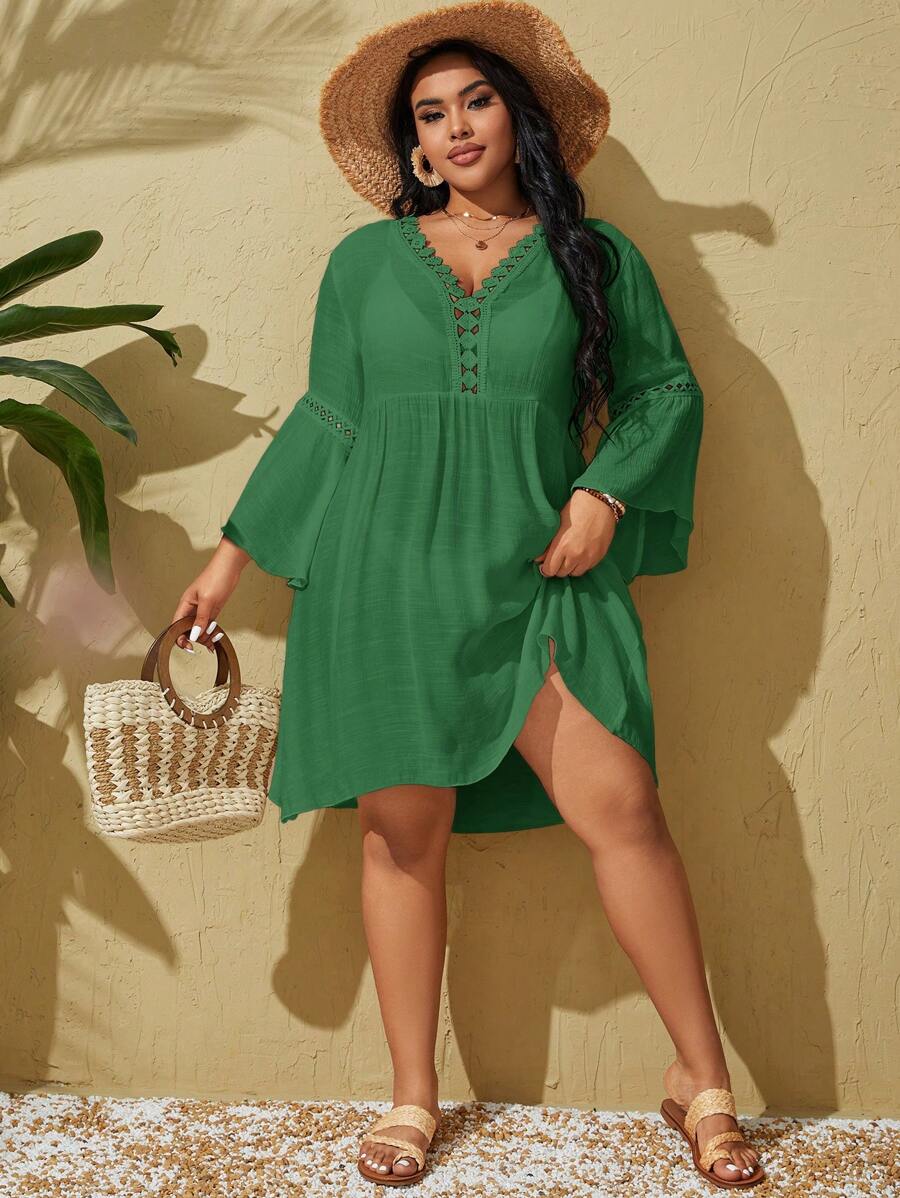 Saída de Praia com Rendados Plus Size