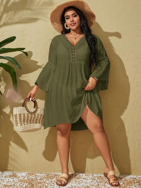 Saída de Praia com Rendados Plus Size