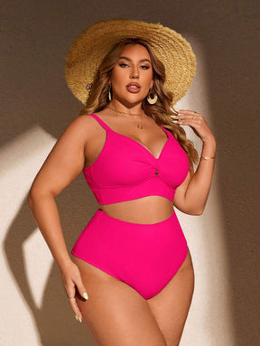 Biquíni Plus Size Top Torcido com Calcinha Alta