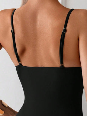 Maiô Preto Modelador com Alças Finas