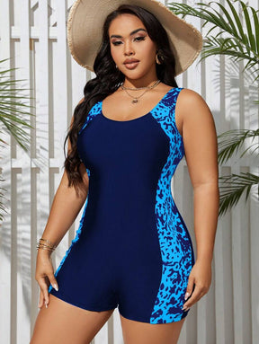 Maiô Shorts Plus Size Fitness com Estampa