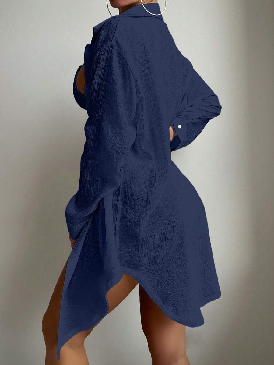 Saída de Praia Camisa Longa Kimono